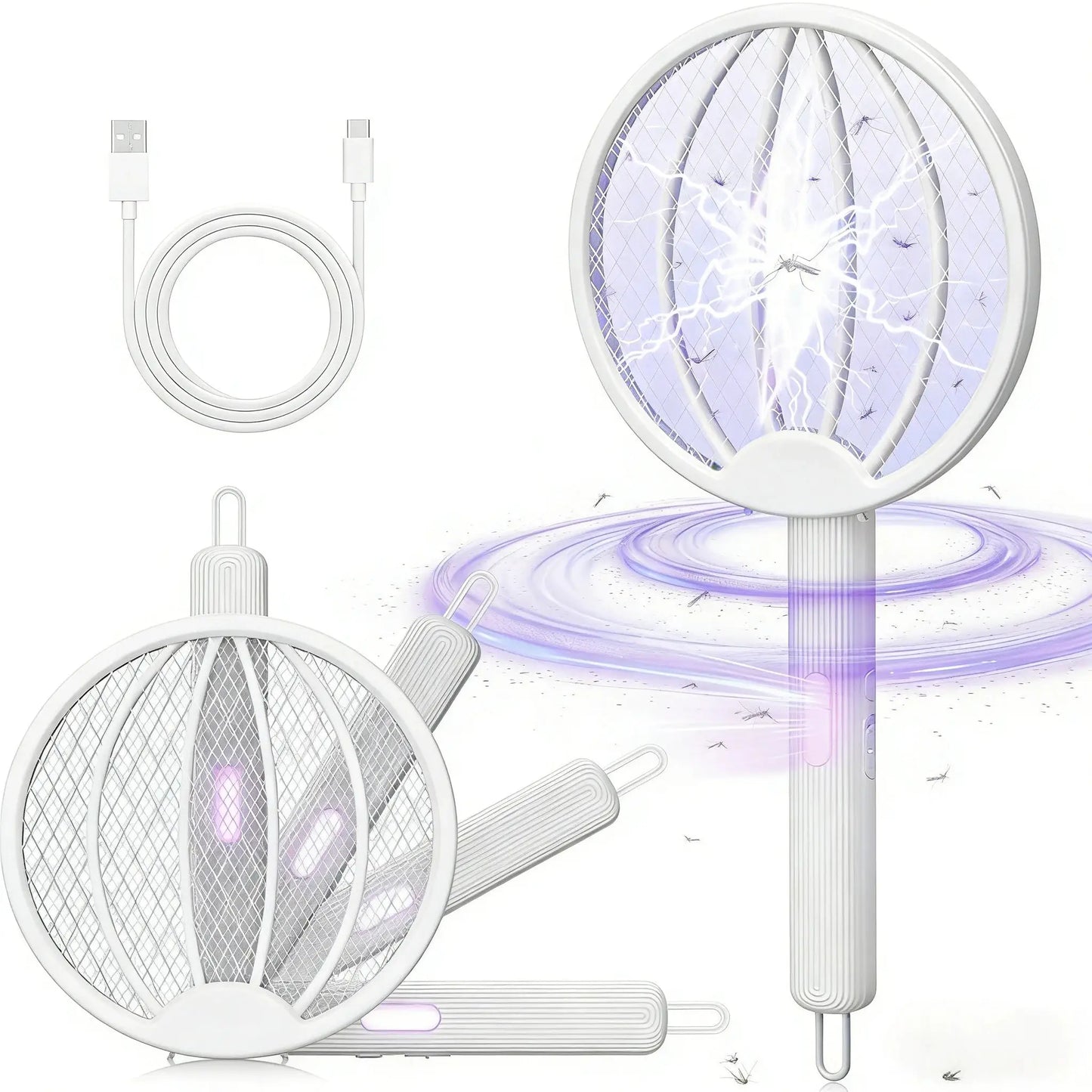 3Styles Electric Mosquito Swatter Rechargeable Mosquito Killer Lamp Wall Mounted Bug Zapper Racket for Home Bedroom Living Room from PriceLows™