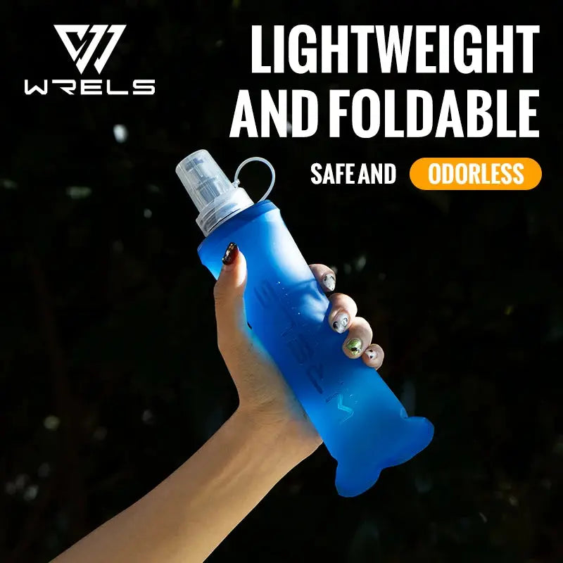 WRELS Running Water Bottle Soft Flask Folding Collapsible Water Bottle TPU BPA-Free Camping Hiking Travel Folding Water Bottle from PriceLows™