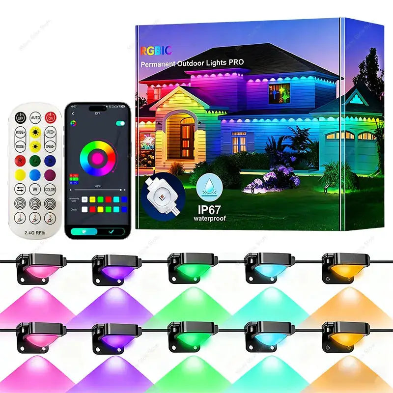 Permanent Outdoor Lights 200FT/60M Waterproof Eaves Lights Bluetooth App Timer Function Multiple Scene Modes For Christmas Decor from PriceLows™
