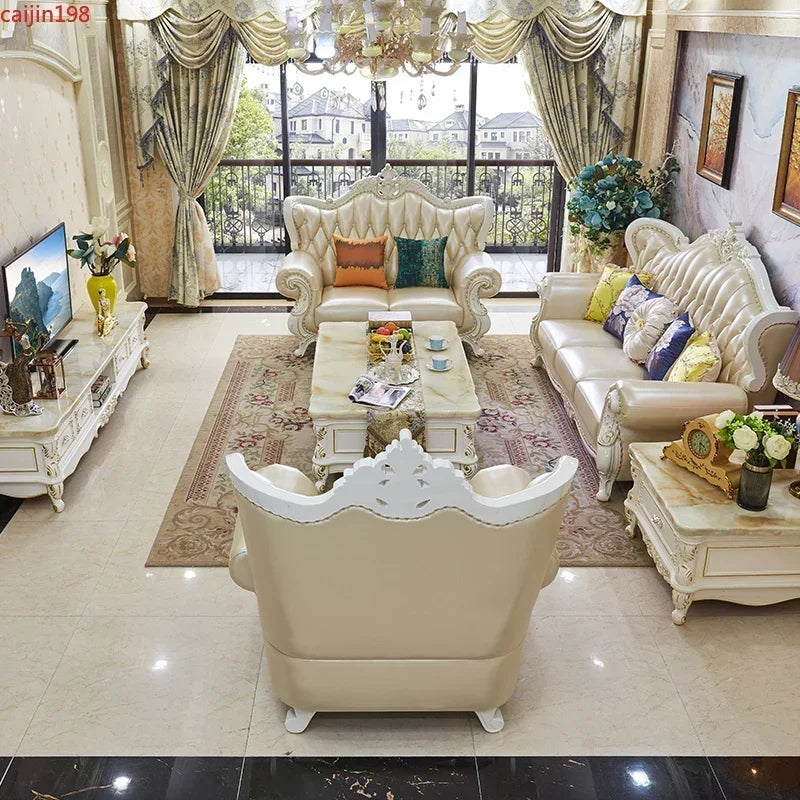 Leather Sofa | European Style | Solid Wood Frame | L-Shaped / U-Shaped