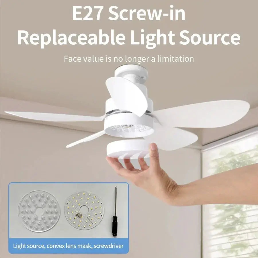 LED Ceiling Fan Light | E27 Socket | Remote Control | 3 Speed Dimmable