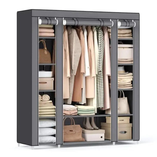 Closet Wardrobe Portable Closet for Bedroom Clothes Rail with Non-Woven Fabric Cover Clothes Storage Organizer 59 x 17.7 x 69 I from PriceLows™