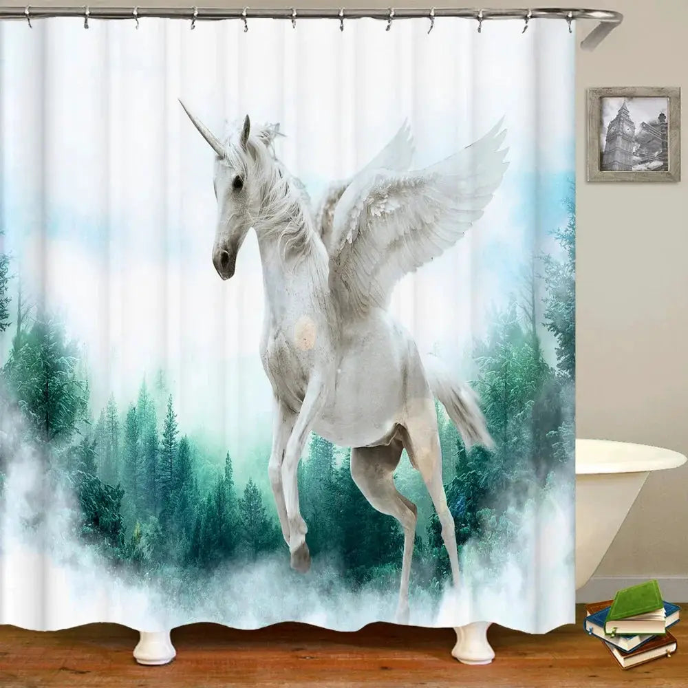 VIKAMA Funny Shower Curtains Bathroom Curtain With Hooks Decor Waterproof Cute Cat Dinosaur 3D Cortinas De Ducha from PriceLows™