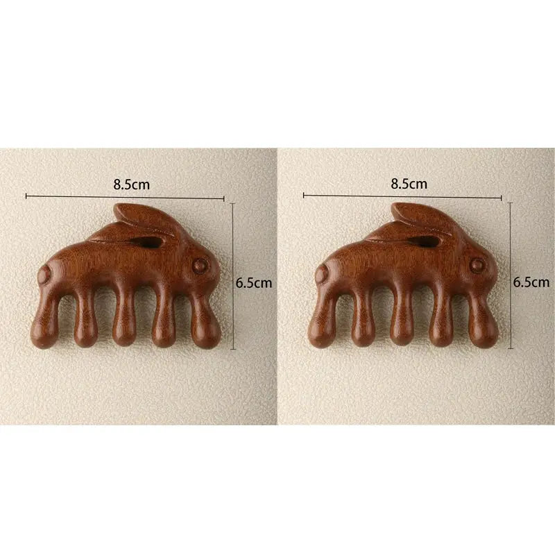 Wooden Massage Comb | Scalp Oil Massager | Compact Size