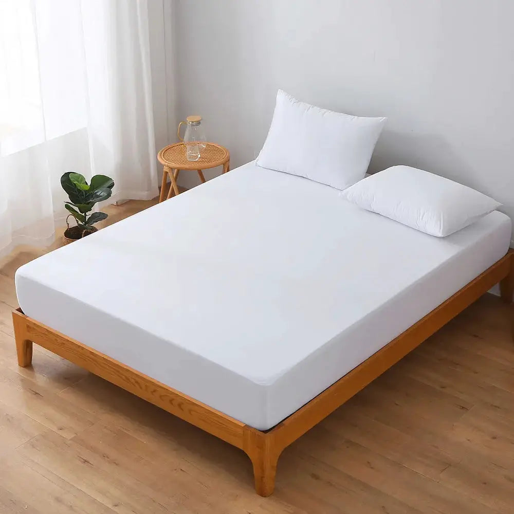 1pc Waterproof Mattress Protecto, Knitted Soft & Breathable Fitted Sheet, Silent and Comfortable for All Seasons (No Pillowcase) from PriceLows™