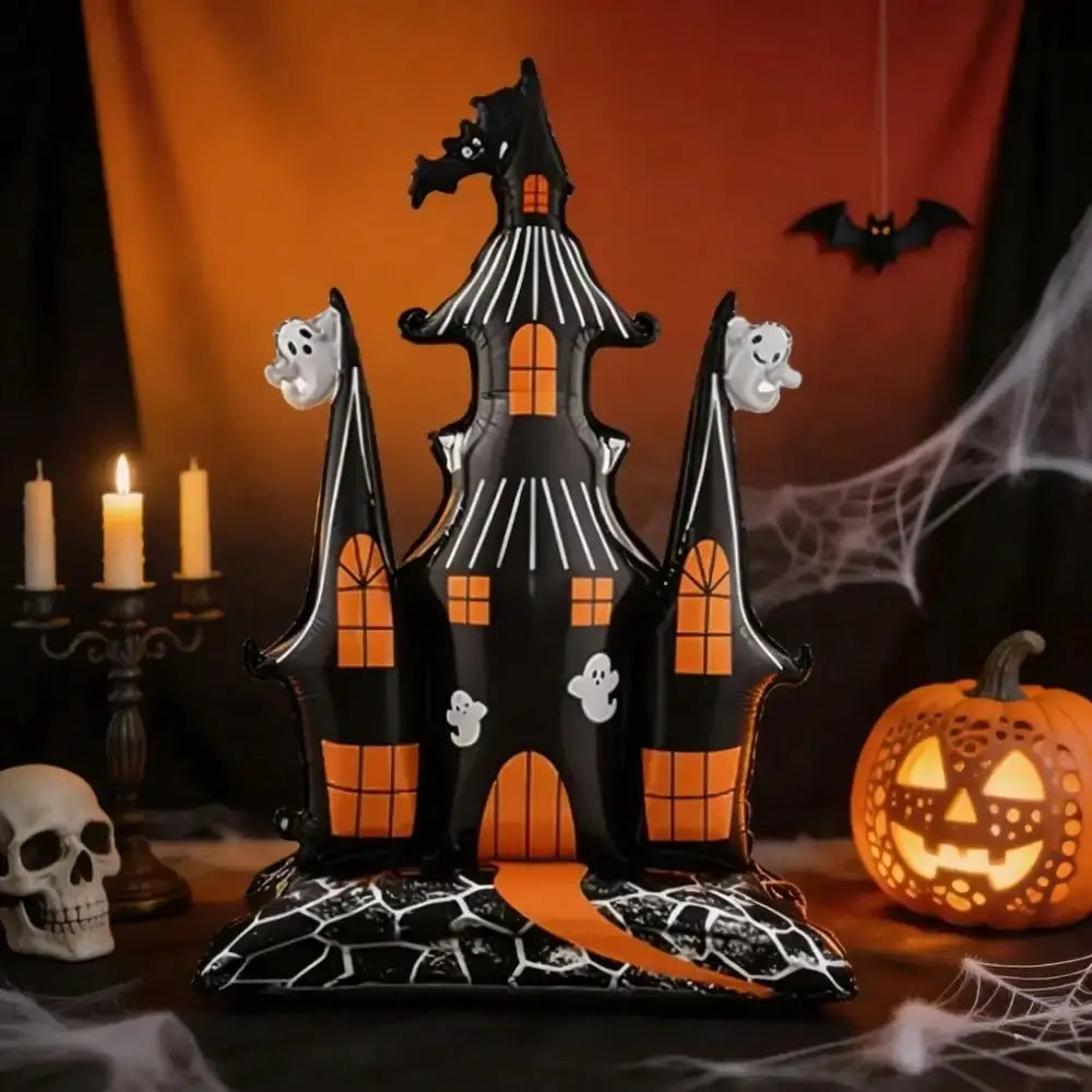 Haunted Castle Foil Balloon | 59 Inch Large | Ghost And Bat Design