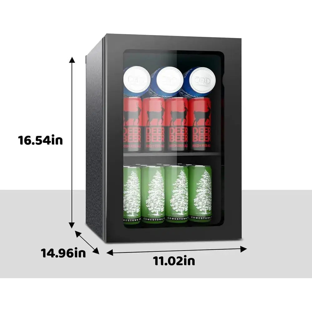 Compact 0.9 Cu. Ft. Mini Beverage Refrigerator with Clear Door, Adjustable Shelves, and Temperature Control for Beverages and Wi from PriceLows™
