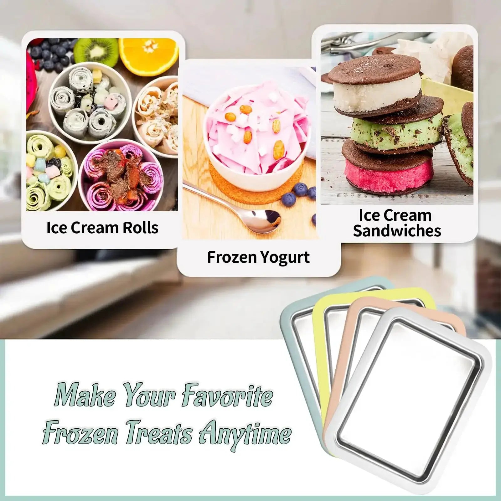 Multifunctional Rolled Ice Cream Maker Cold Sweet Fried Ice Pan DIY Household Frozen Yogurt Maker for Homemade Stir Fry Ice Tray from PriceLows™