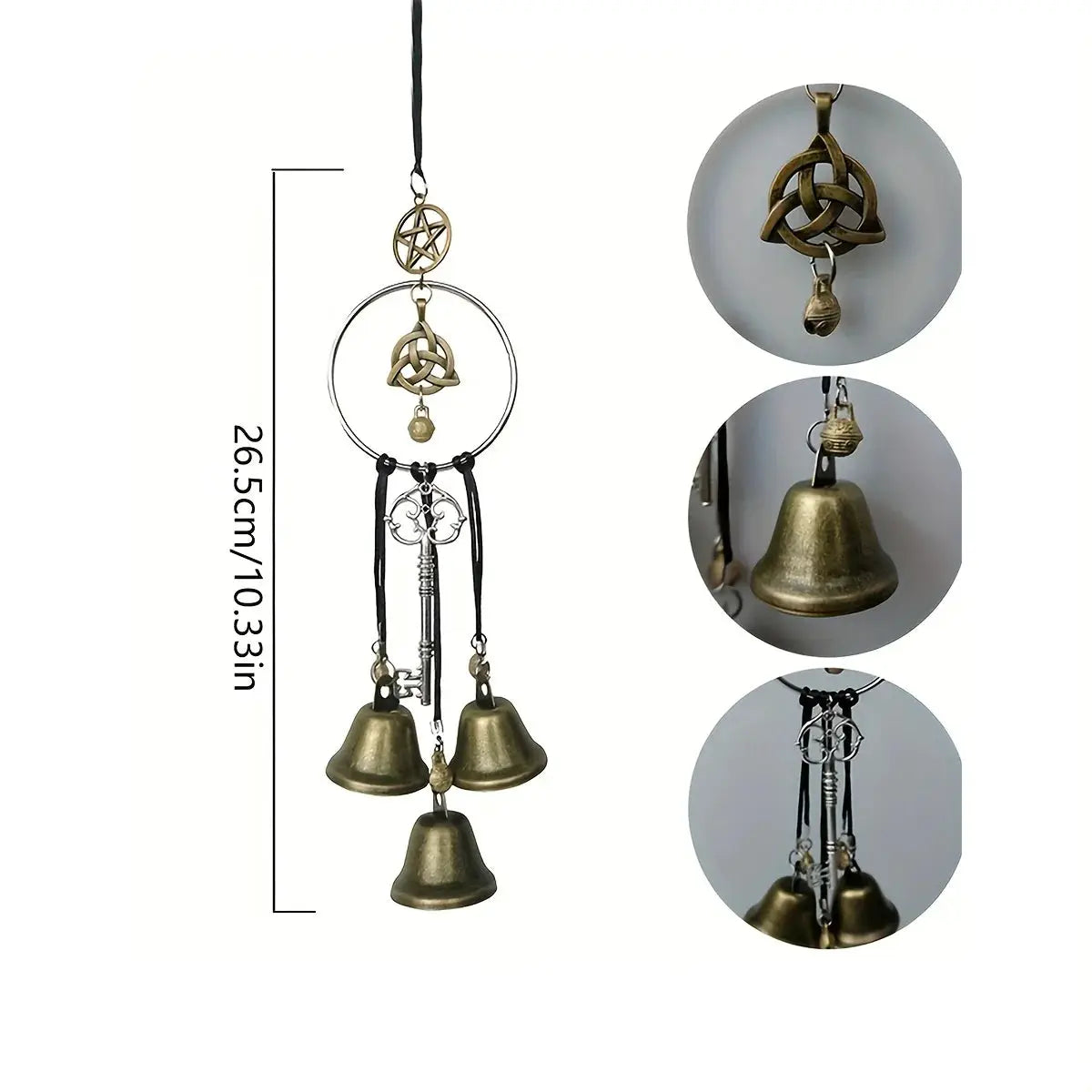1pc witch bell doorknob hanging decorative wicker wind chime home decoration from PriceLows™