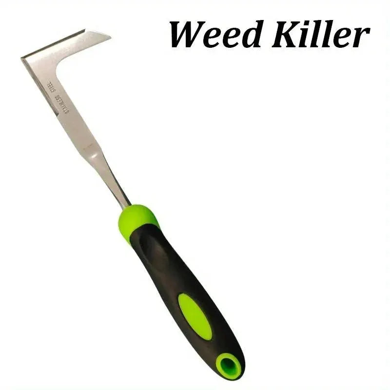 Stainless Steel Weeding Tool | Manual Soil Scarifier | Rubber Grip