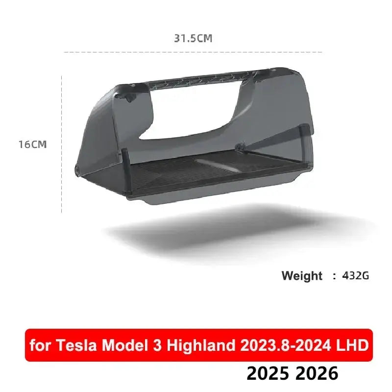 For Tesla Model Y Juniper 2026 Model 3 Highland 2025 Under-Screen Hidden Storage Box Behind Screen Center Console Organizer Case from PriceLows™