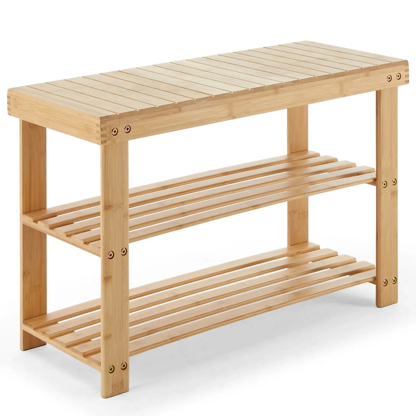 3-Tier Bamboo Shoe Rack Bench, Compact Storage Organizer, 286lb Capacity, Suitable For Entryway Bedroom Living Room Balcony from PriceLows™