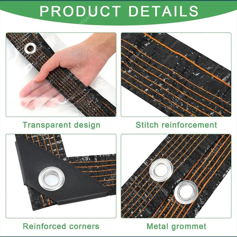 Clear Waterproof PE Tarpaulin | Reinforced Edges | High Transparency