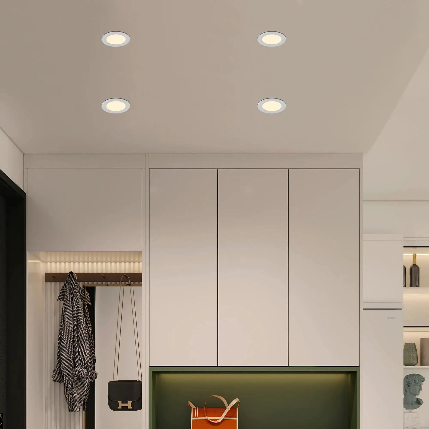 12-Pack LED Recessed Lights with Junction Box, Dimmable Downlights, 3000K-5000K Adjustable Color, Energy-Efficient Ceiling Light from PriceLows™
