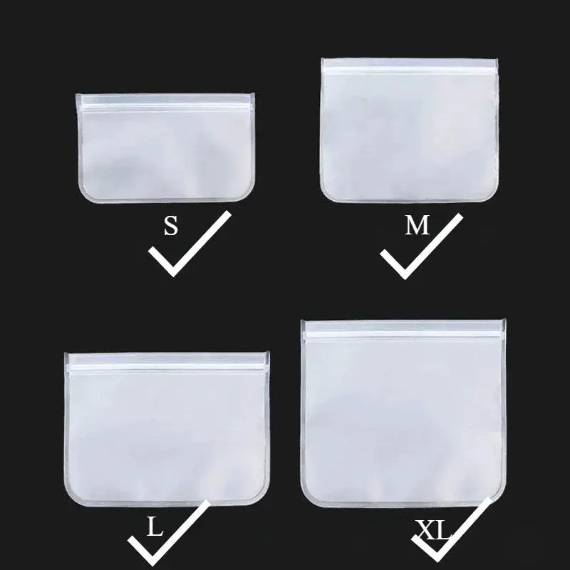 Reusable Food Storage Bags | Leakproof | Food Grade EVA | Stand Up Zip
