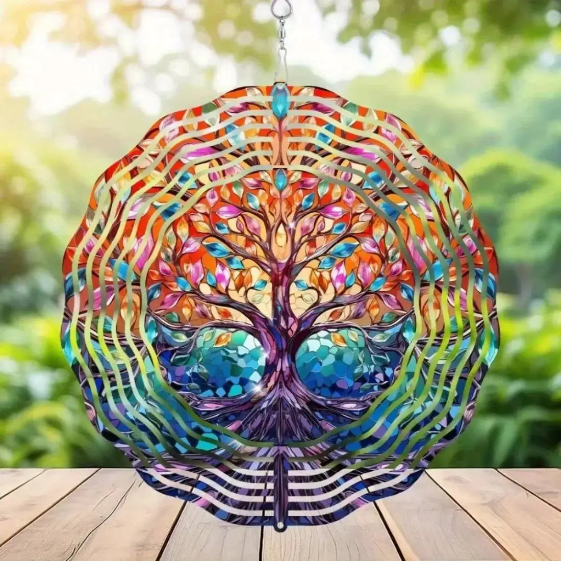 Vibrant Hummingbird Wind Chime - Floral Mandala Metal Spinner, Indoor Outdoor Decor for Yard & Balcony from PriceLows™