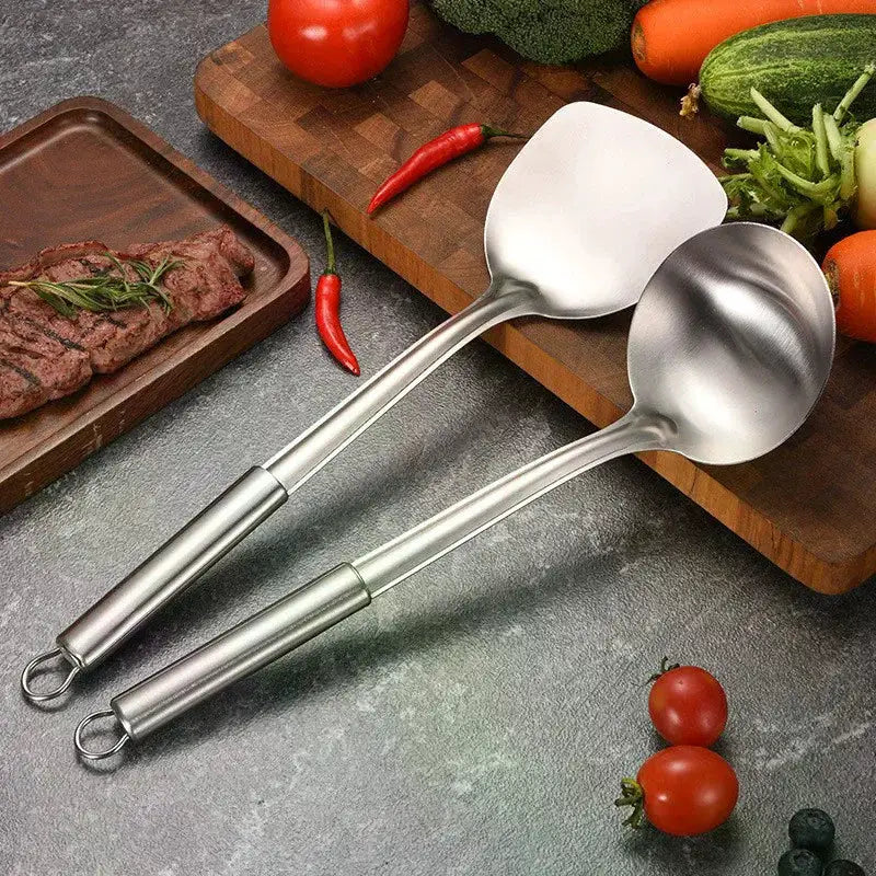 4Pcs Stainless Steel Kitchen Utensil Set Shovel Frying Spoon Soup Colander Spatula Kitchen Tools Set from PriceLows™