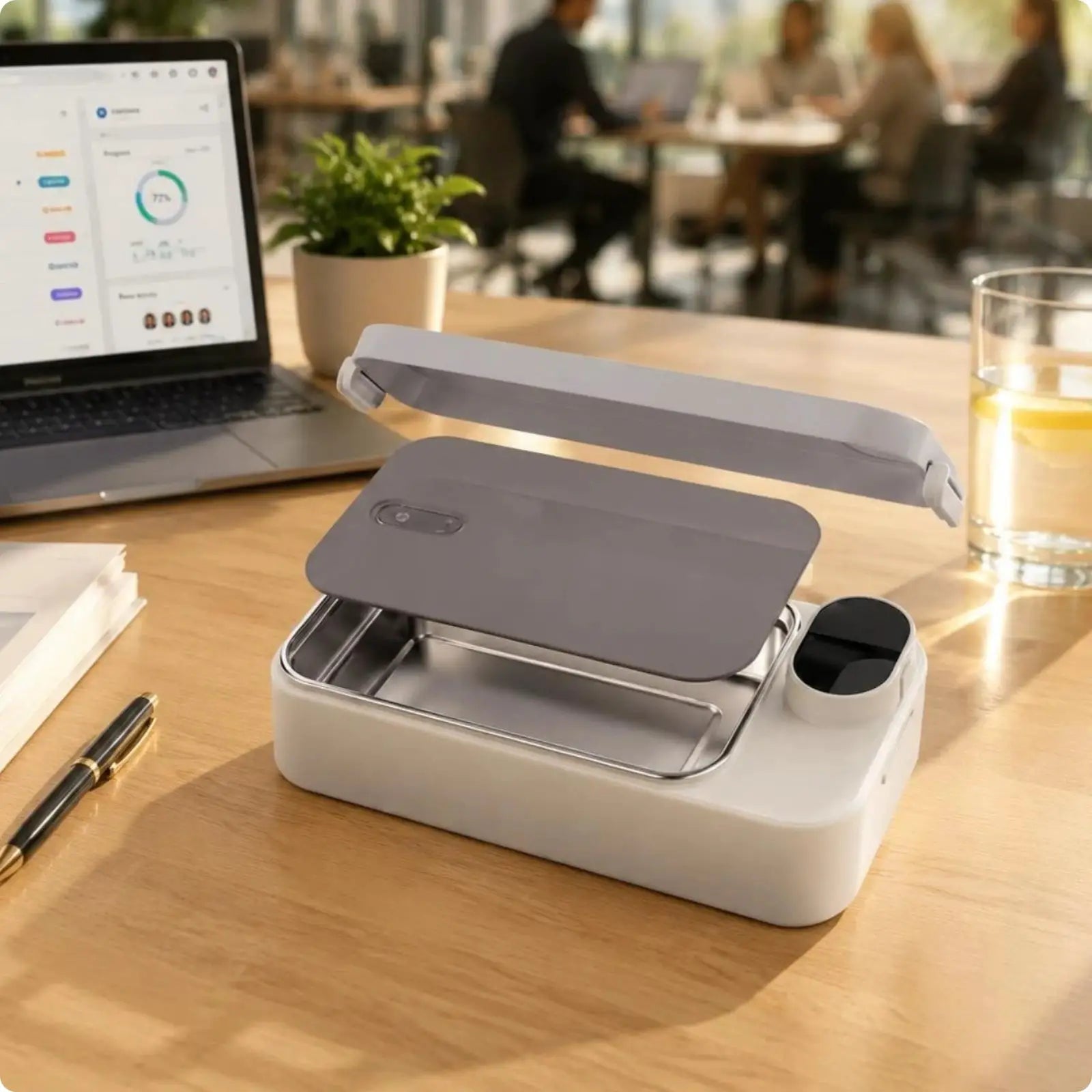 Rechargeable Heated Lunch Box Keep-Warm 304 Stainless Steel Lunch Box Portable Food Warmer Easy to Clean Thermal for Commuting from PriceLows™