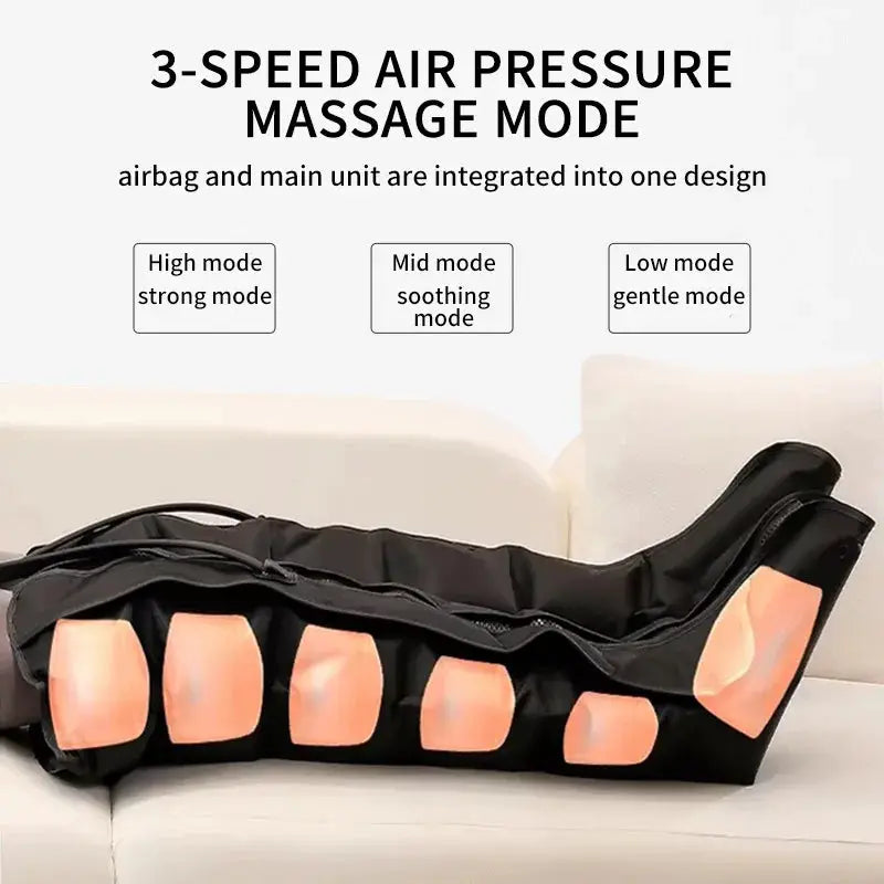Pneumatic Leg Massager | Thighs, Calves & Feet | 3 Modes | Remote Control