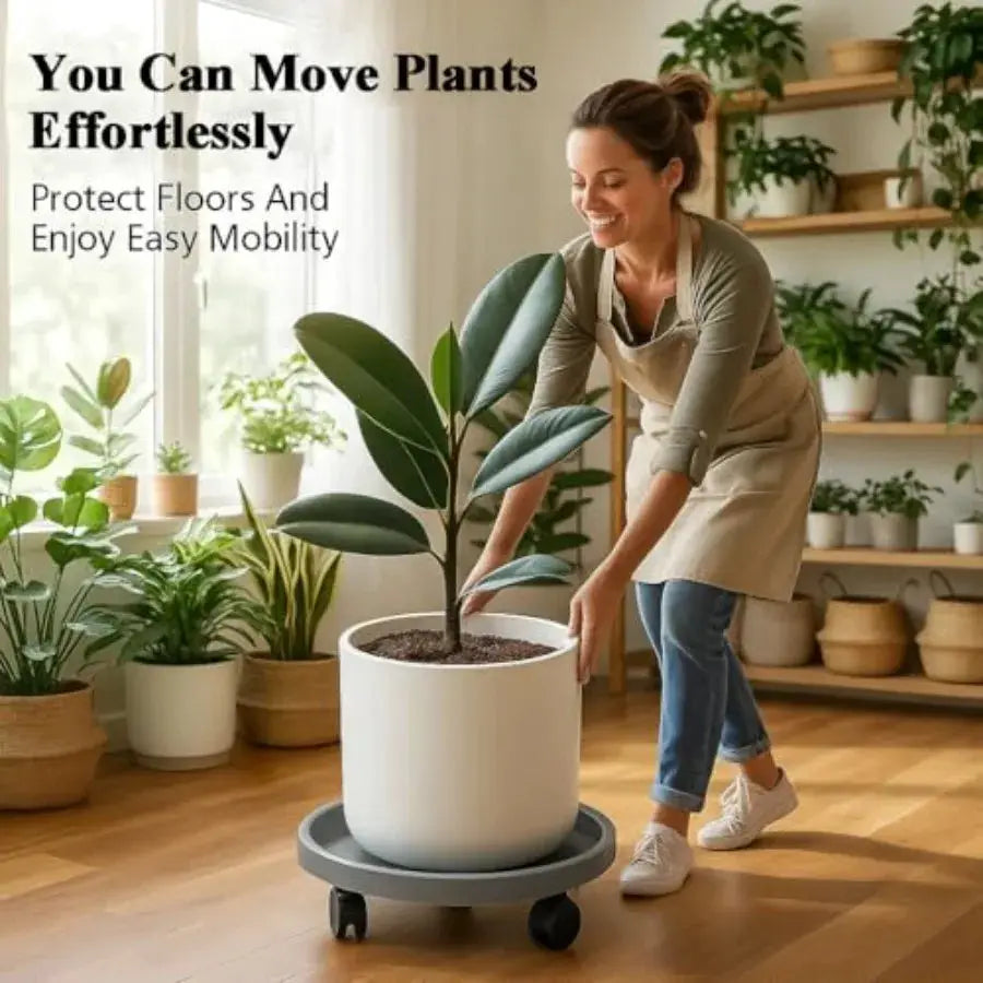 Rolling Plant Stand with Wheels 3 Pack Plant Caddy with Wheels Heavy Duty Plant Dolly Roller Base with Wheels Round Flower Pot from PriceLows™