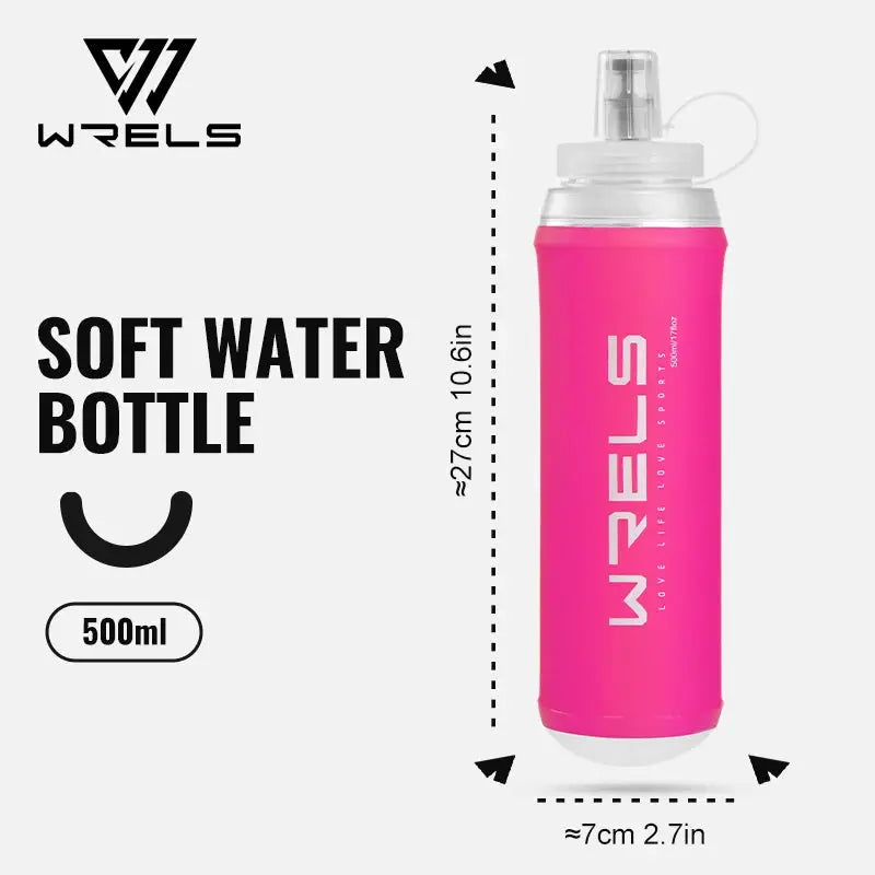 WRELS 500ML TPU Soft Folding Water Bottles BPA-Free Collapsible Sports Flasks for Hiking Climbing Camping Running Bottle from PriceLows™