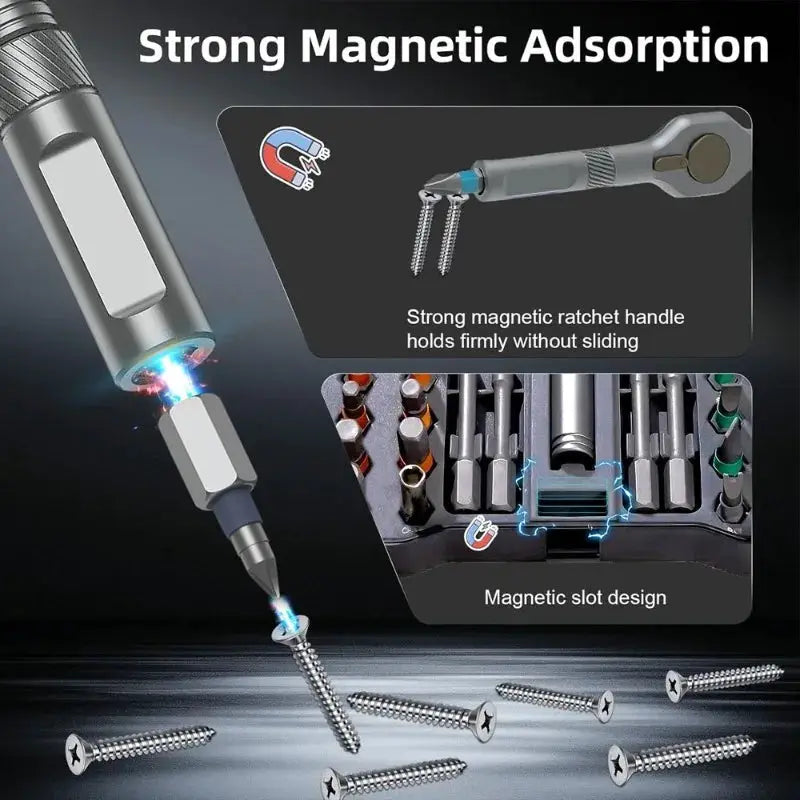 50-in-1 Magnetic Ratchet Screwdriver Set, DIY Ratchet Handle Detachable Multi-functional Tool Set, Portable Repair Tool Set. from PriceLows™