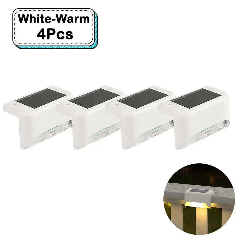 Outdoor Solar Step Lights Warm White LED Waterproof Stair Path Lighting for Garden Patio Fence Balcony Decoration Solar Power from PriceLows™