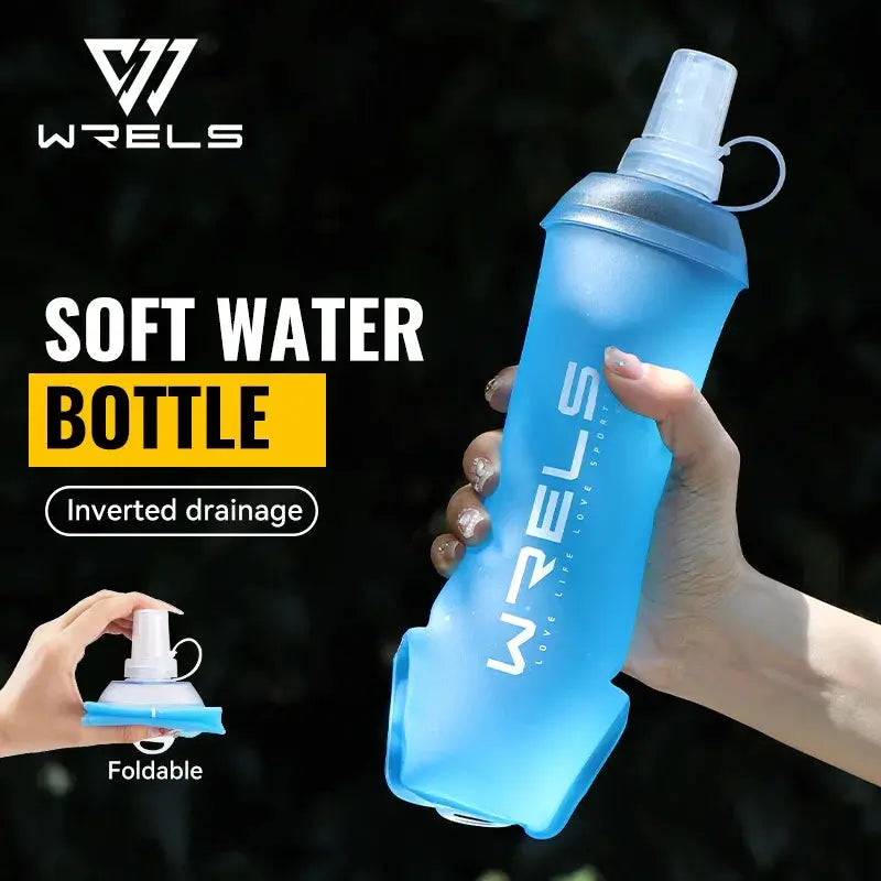 WRELS Folding Collapsible Soft Flask TPU BPA-Free Easy Grip Running Cycling Water Bottle Fitness Hydration Outdoor Water Bottle from PriceLows™