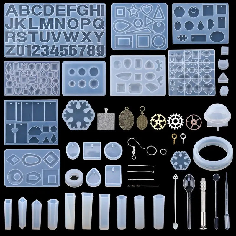 Silicone Resin Jewelry Molds | Mixed Styles | UV Casting Tools | DIY Craft Set