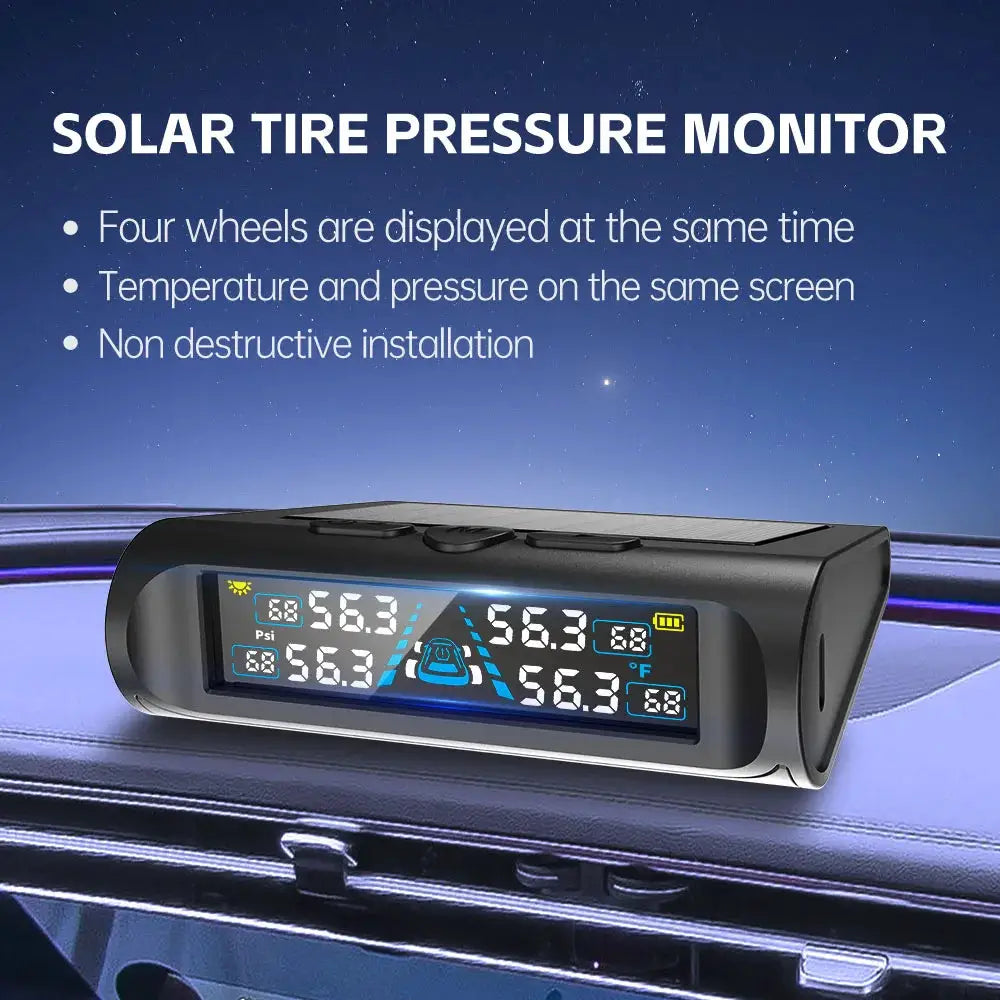 Car Security Alarm Systems Tire Pressure Monitoring Auto Accessories 4 Exteral Universal Solar TPMS Tyre Temperature Monitor from PriceLows™