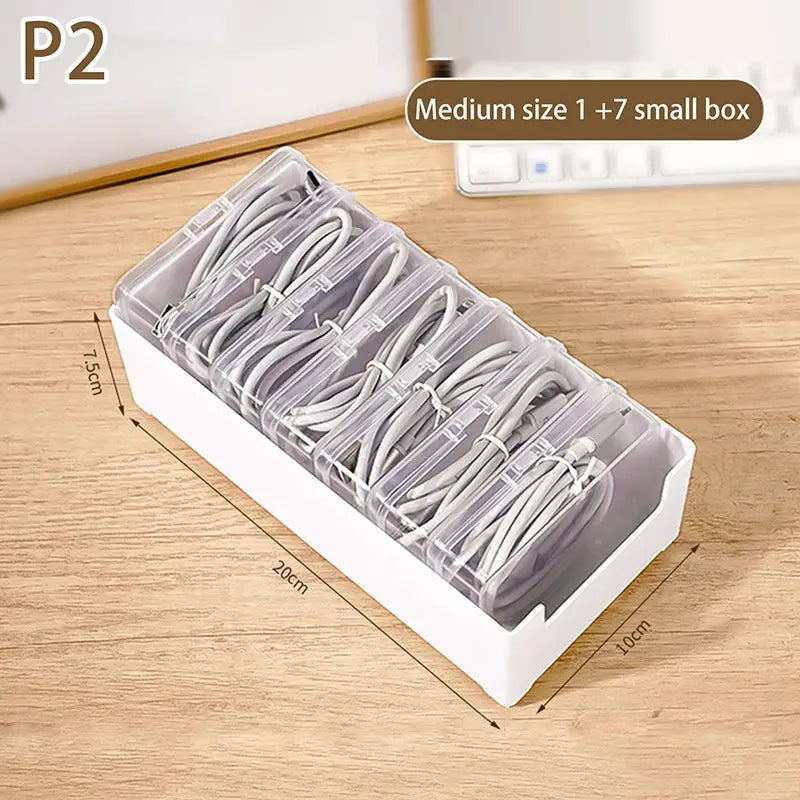 1Set Data Cable Storage Box Cable Organizer Bag With Power Charging Cable Management And Desktop Cable Management Organization from PriceLows™