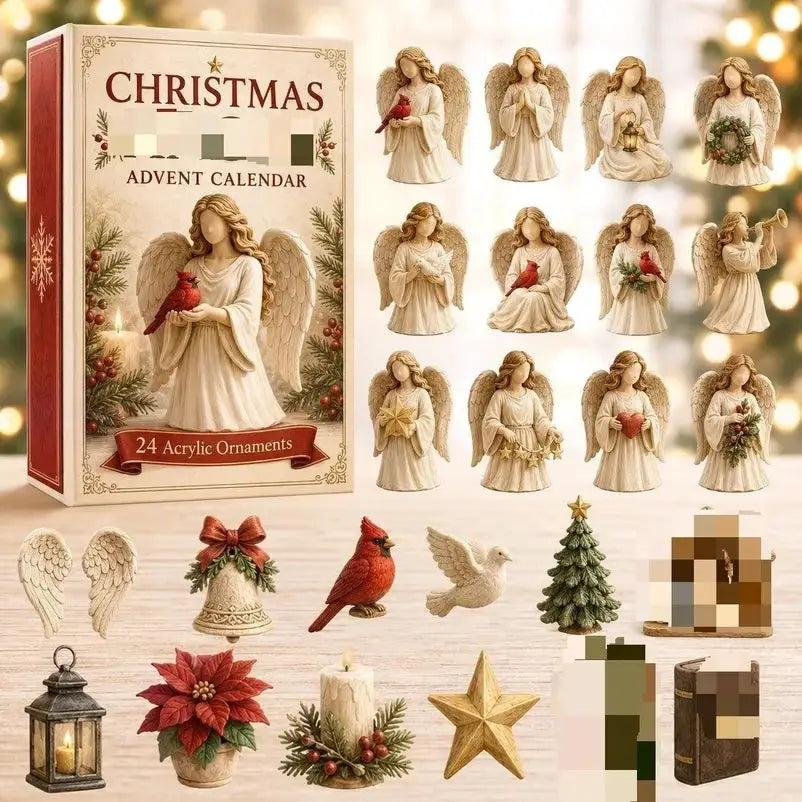 2026 Advent Calendar Snowman Set | 24 Pack Acrylic Ornaments | Seasonal Decor