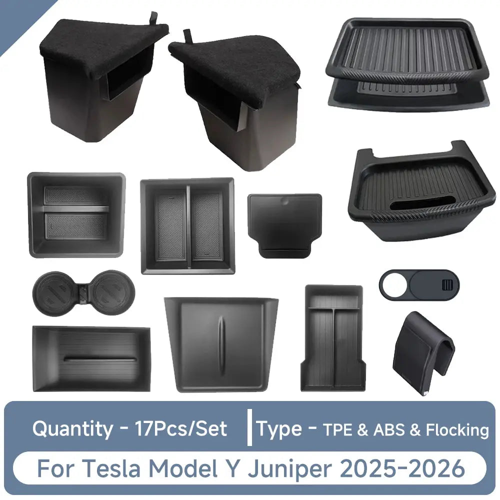 For Tesla Model Y Juniper Accessories Storage Box Set Trunk Seat Console Armrest Storage Box for Tesla Model Y Juniper 2026 2025 from PriceLows™
