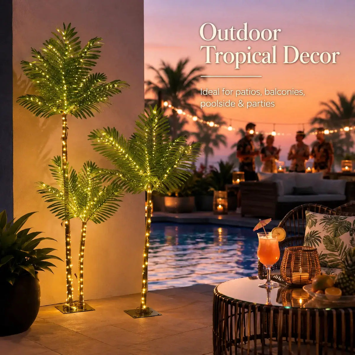 Artificial Palm Tree | LED Lights | USB Powered | 5 Ft