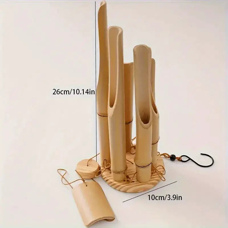 Handcrafted Bamboo Wind Chime- Calm and Deep Sound, Wall-Mounted Outdoor Decoration, Perfect Gift for Any Occasion from PriceLows™