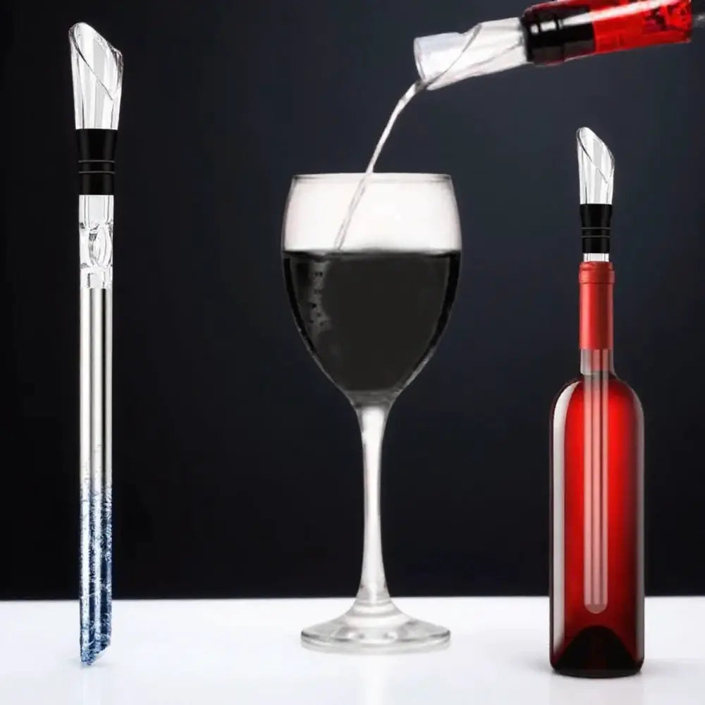 Wine Chiller Aerator Stainless Steel Iceless Bottle Cooler Stick Aerating Pourer Decanter Spout from PriceLows™
