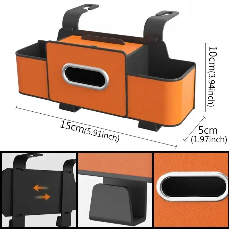 Car Seat Back Storage Box Multi-Functional Vehicle Mounted Tissue Box Rear Seat Storage Cup Holder Hook Automobile Accessories from PriceLows™