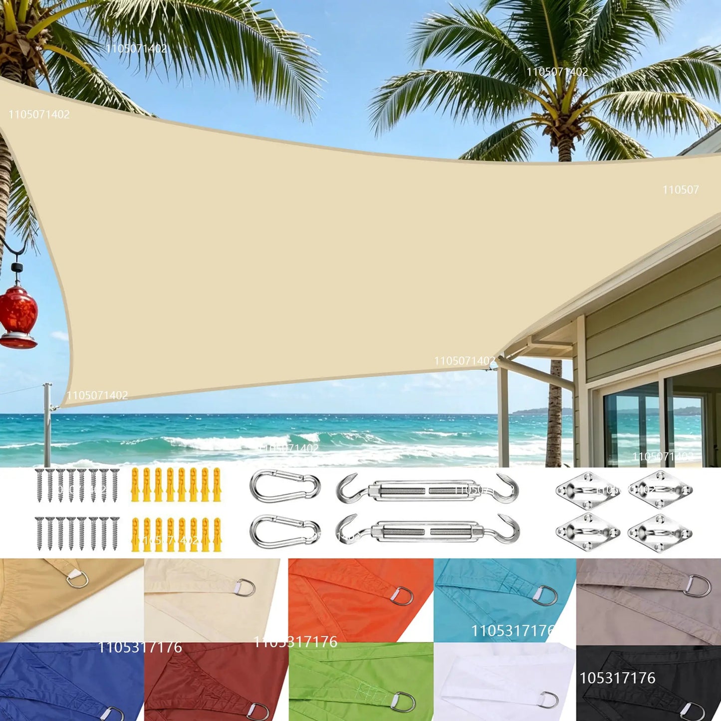 Oxford Sun Shade Sail | Waterproof Anti Uv | 3x3m And 4x5m Sizes