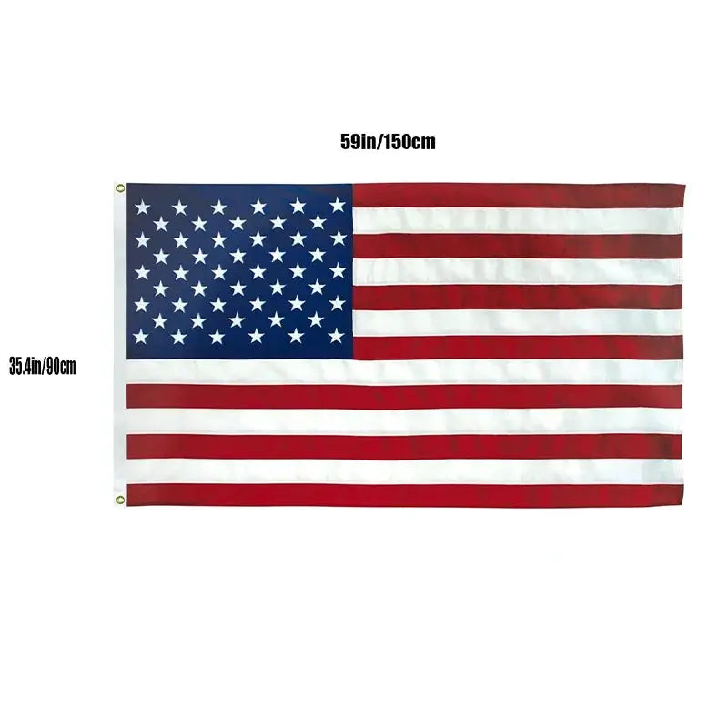 American Flag | 60In L X 36In W | Brass Grommets, Embroidered Stars from PriceLows™