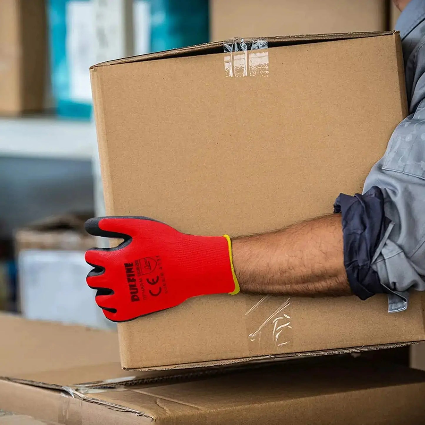 PU Coated Work Gloves, 12 Pairs Red Seamless Knit, Polyurethane Smooth Grip, for Men Women General Duty (Large) from PriceLows™