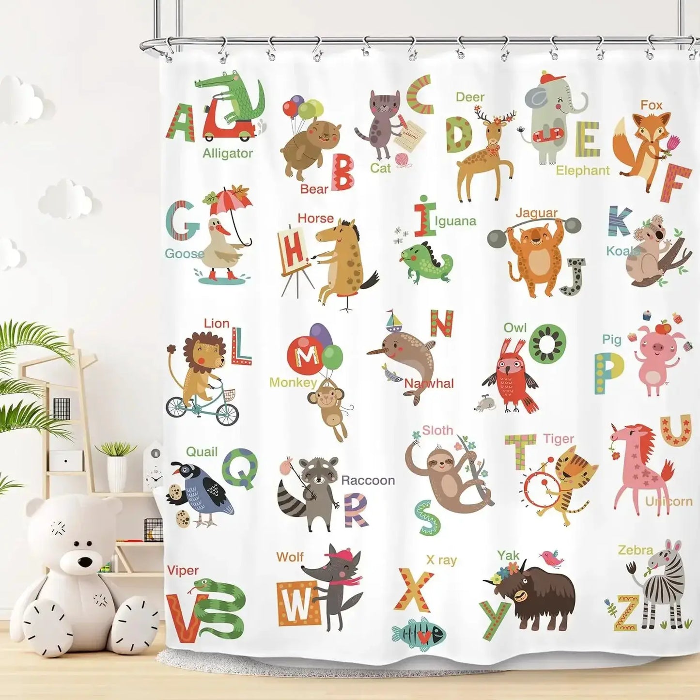 Funny Cat and Dog Shower Curtain Kids Cartoon Cute Pet Animals Bathtub Rain Shower Curtains Polyester Bathroom Decor with Hooks from PriceLows™