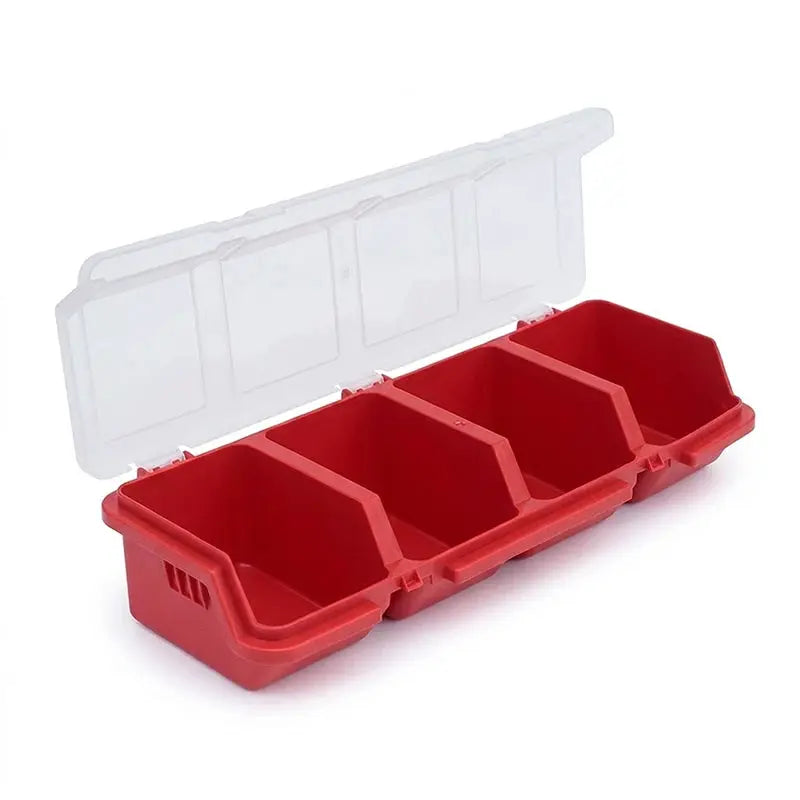 1Pc Plastic Screw Organizer Box with 4 Compartments Portable Tool Parts Storage Bin with Lid for Hardware Small Parts Display from PriceLows™