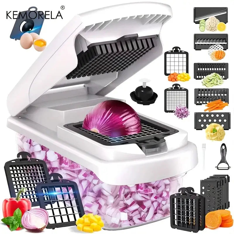 Vegetable Chopper | Stainless Steel Blades | With Container | 14 In 1