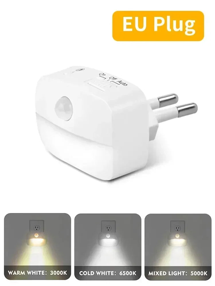Motion Sensor LED Night Light | PIR Motion Sensor | 3-Color Temp | Plug-in