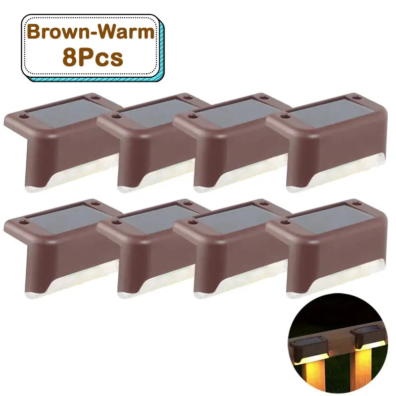 Outdoor Solar Step Lights Warm White LED Waterproof Stair Path Lighting for Garden Patio Fence Balcony Decoration Solar Power from PriceLows™