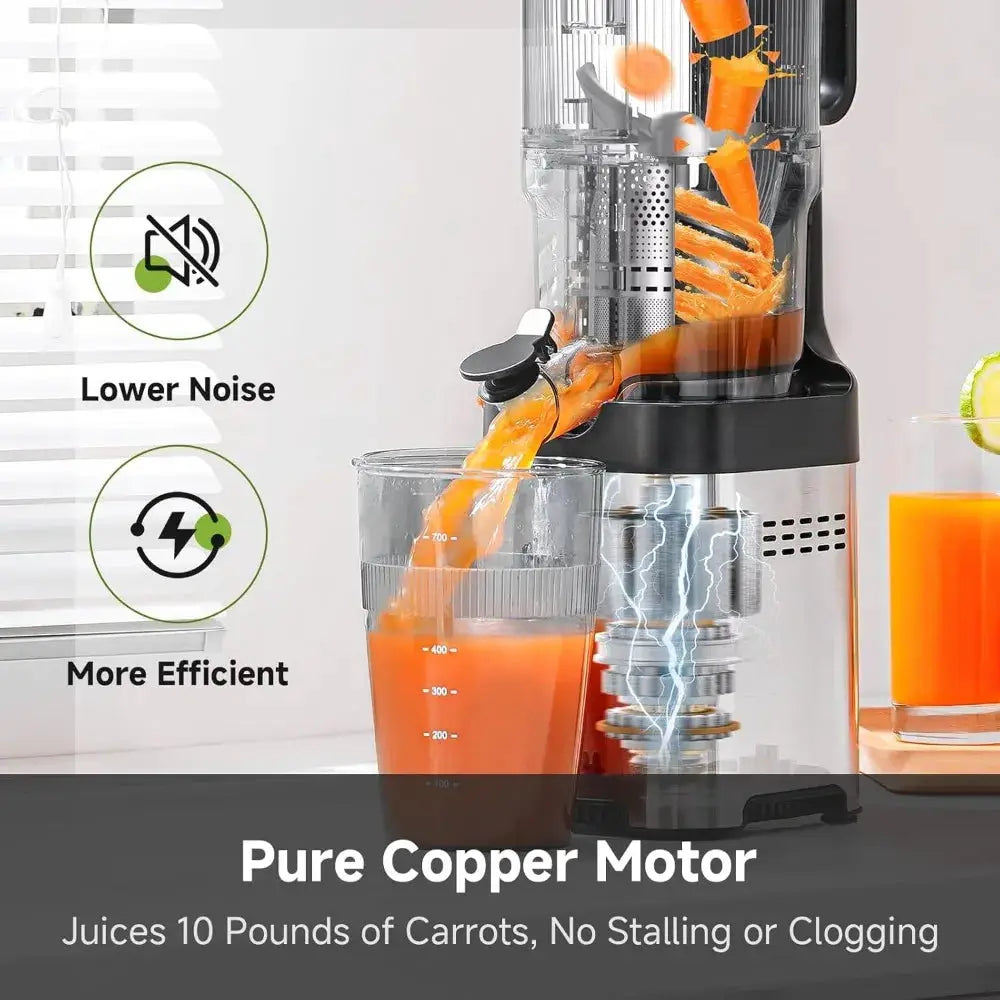 5.4" Wide Chute Cold Press Juicer, Auto-Cutting, 60RPM Slow Masticating, High Juice Yield, Easy Clean from PriceLows™
