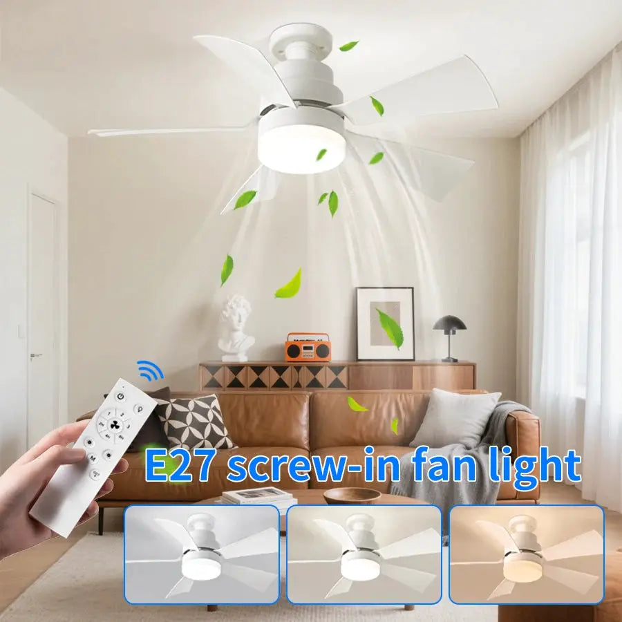 LED Ceiling Fan Light | E27 Socket | Remote Control | 3 Speed Dimmable