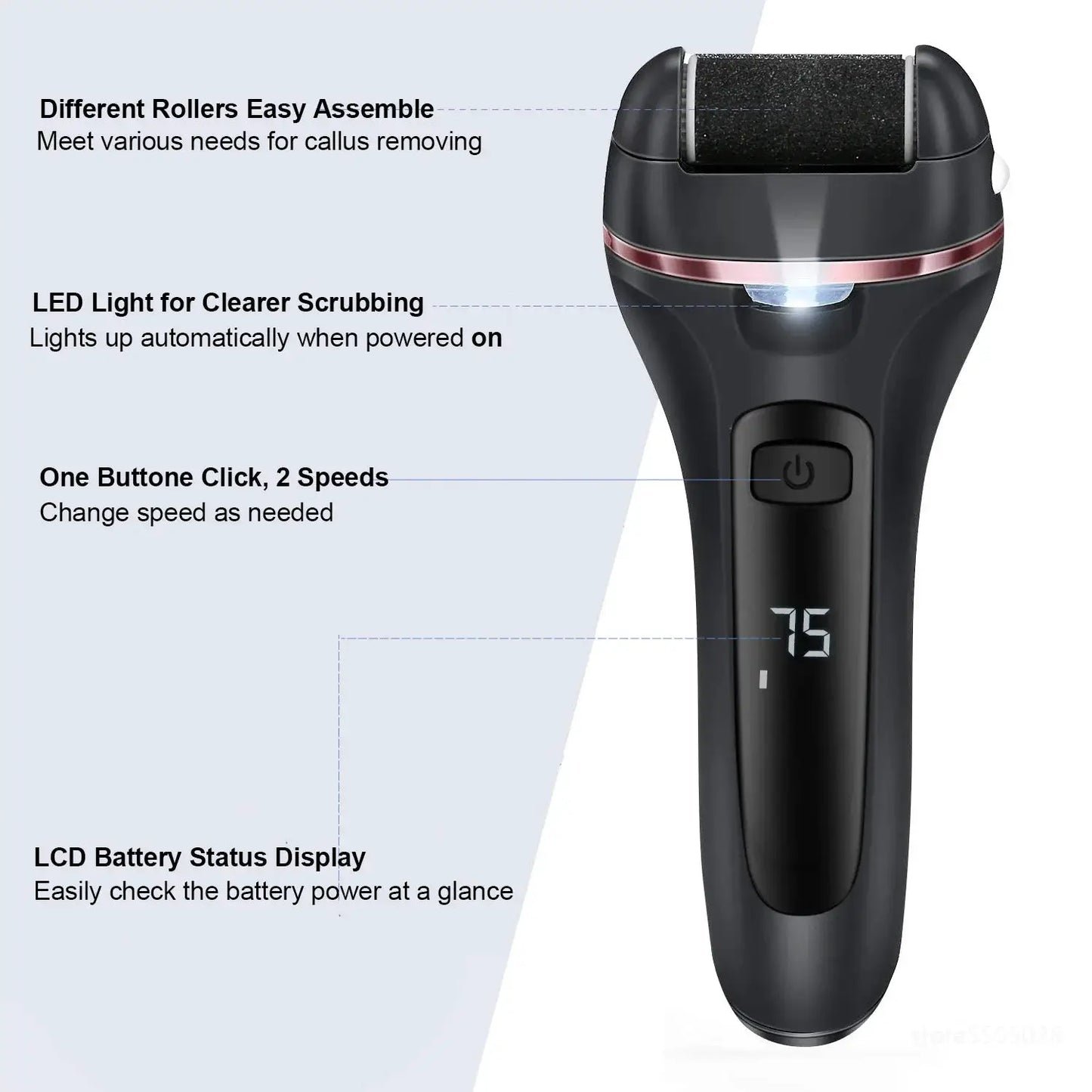 Electric Callus Remover Professional Foot File Grinder Pedicure Machine Rechargeable Heel Cracked Dead Skin Scrubber 3 Heads from PriceLows™