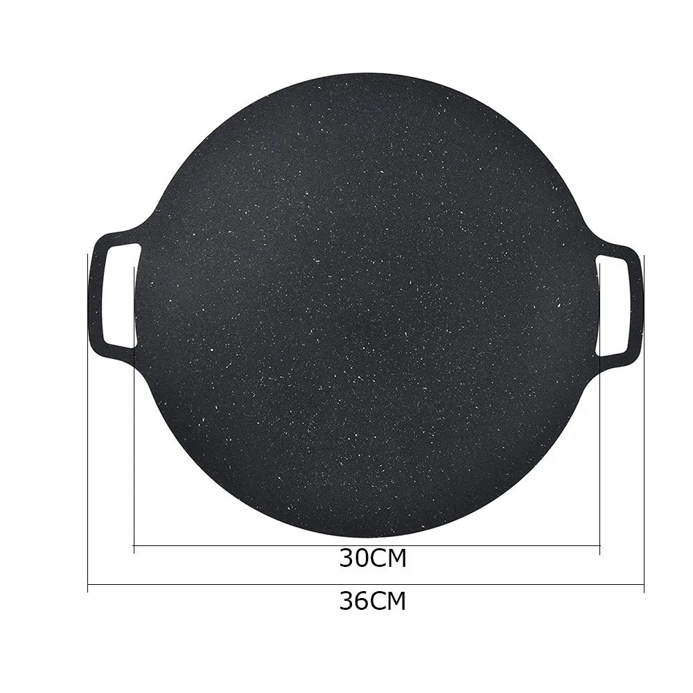 Grill Pan | Marble Nonstick Coating | Round With Handle | Baking, Grilling, BBQ