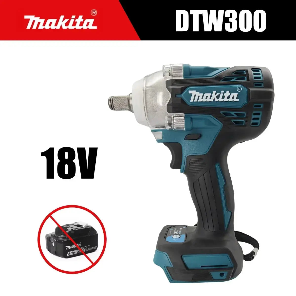 Makita DTW300 18V Tool Set Brushless Power Large Cordless Wrench 330Nm Torque Wind Cannon Remove Tire Lithium Auto Repair from PriceLows™